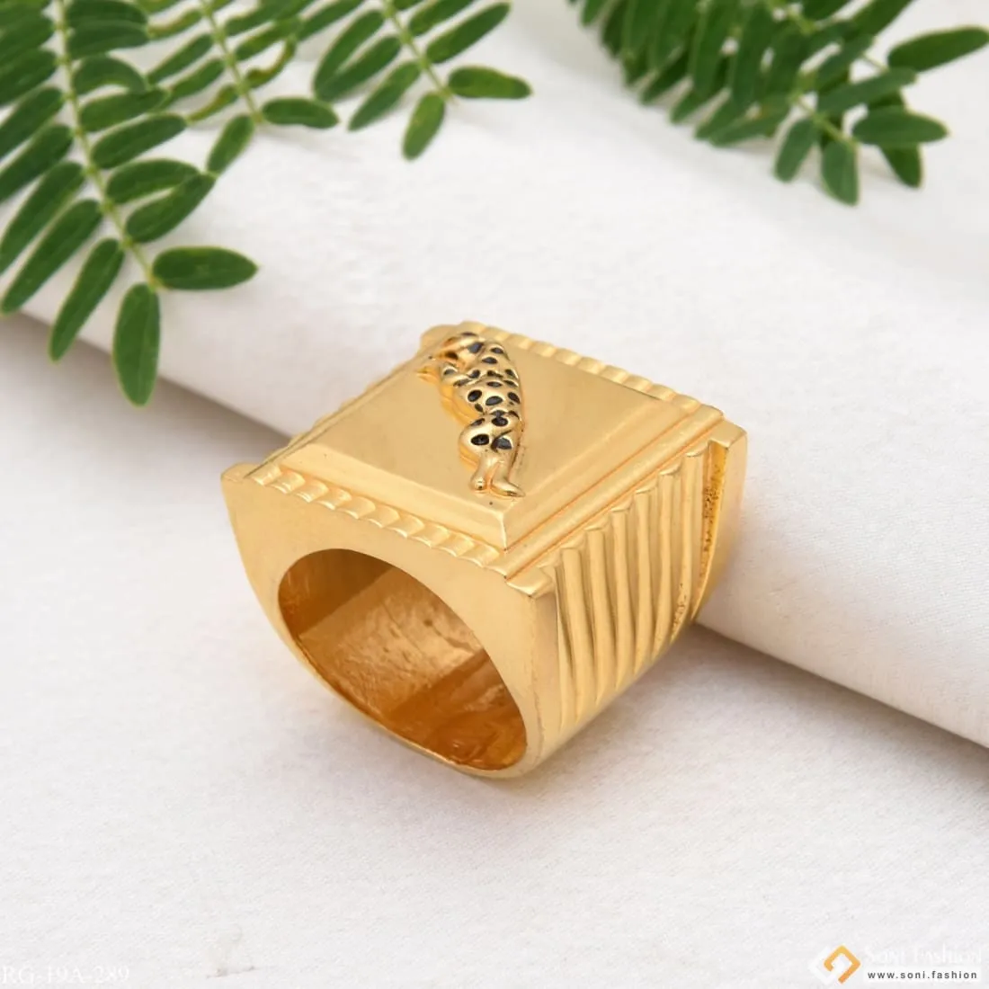 1 Gram Gold Forming Jaguar Superior Quality Unique Design Ring - Style A289