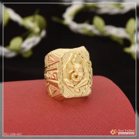 1 Gram Gold Plated Ganesha Dainty Design Best Quality Ring for Men - Style B465