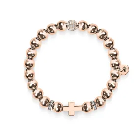 18k Rose Gold | Gilded Cross Bracelet