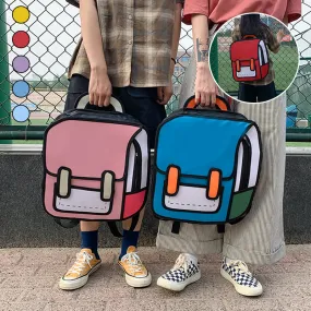 2D Cartoon Funny Backpack