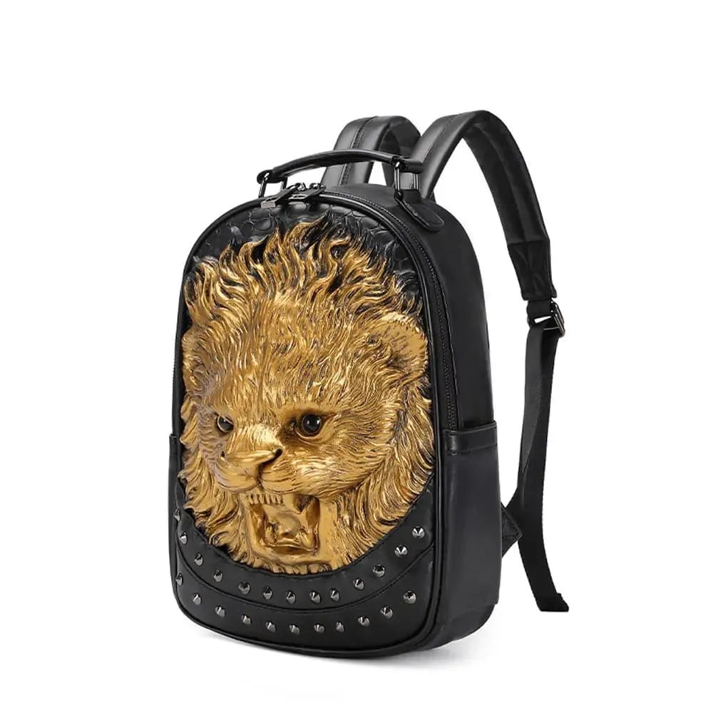 3D Lion backpack, Unisex Happy 3D Small Lion Styled Leisure Backpack