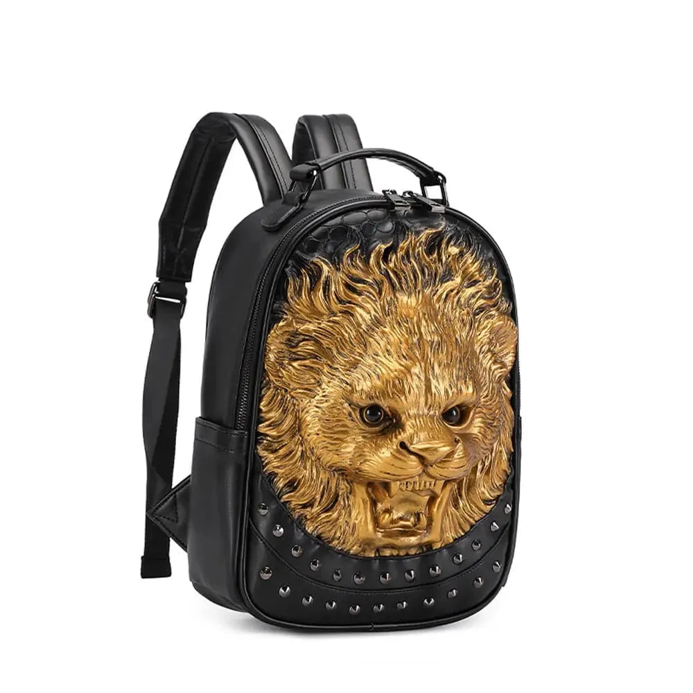 3D Lion backpack, Unisex Happy 3D Small Lion Styled Leisure Backpack