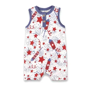 4Th of July Sleeveless Shortie Baby Romper