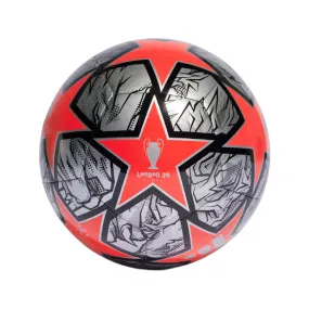 Adidas Champions League Club Soccer Ball 2024- SILVER MET./SOLAR RED/BLACK