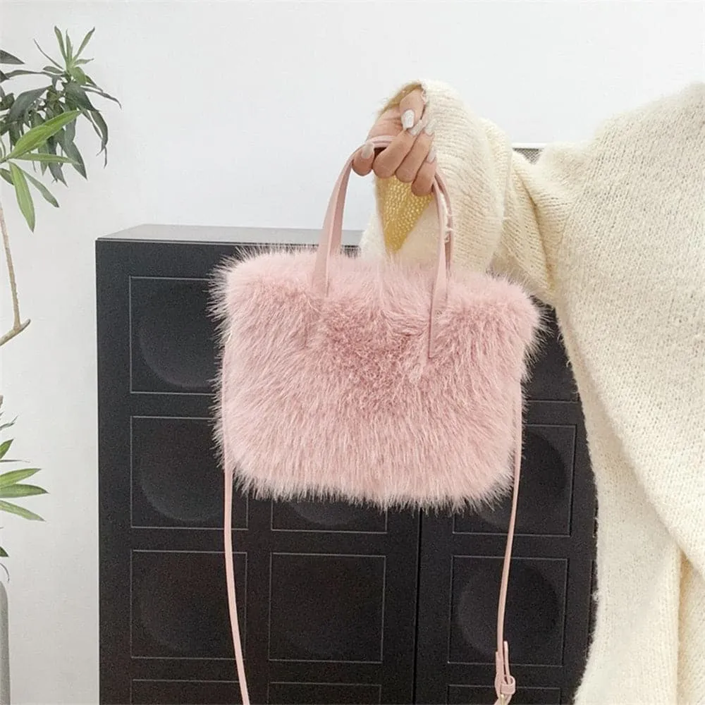 AG Collective Top Handle Fluffy Crossbody Women's Shoulder Bag