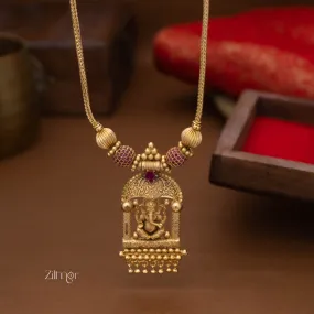 AG101808 - Gold tone Ganapathi Pendant Necklace