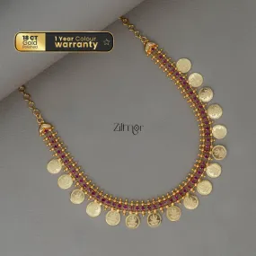 AG101962 - Gold tone Lakshmi coin Kaashu Bridal Choker Necklace