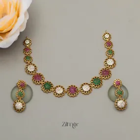 Antique AD Necklace with Earring Set - NV1047  (color option)