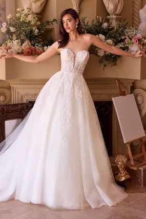 Applique Strapless Bridal Gown by Ladivine WL037