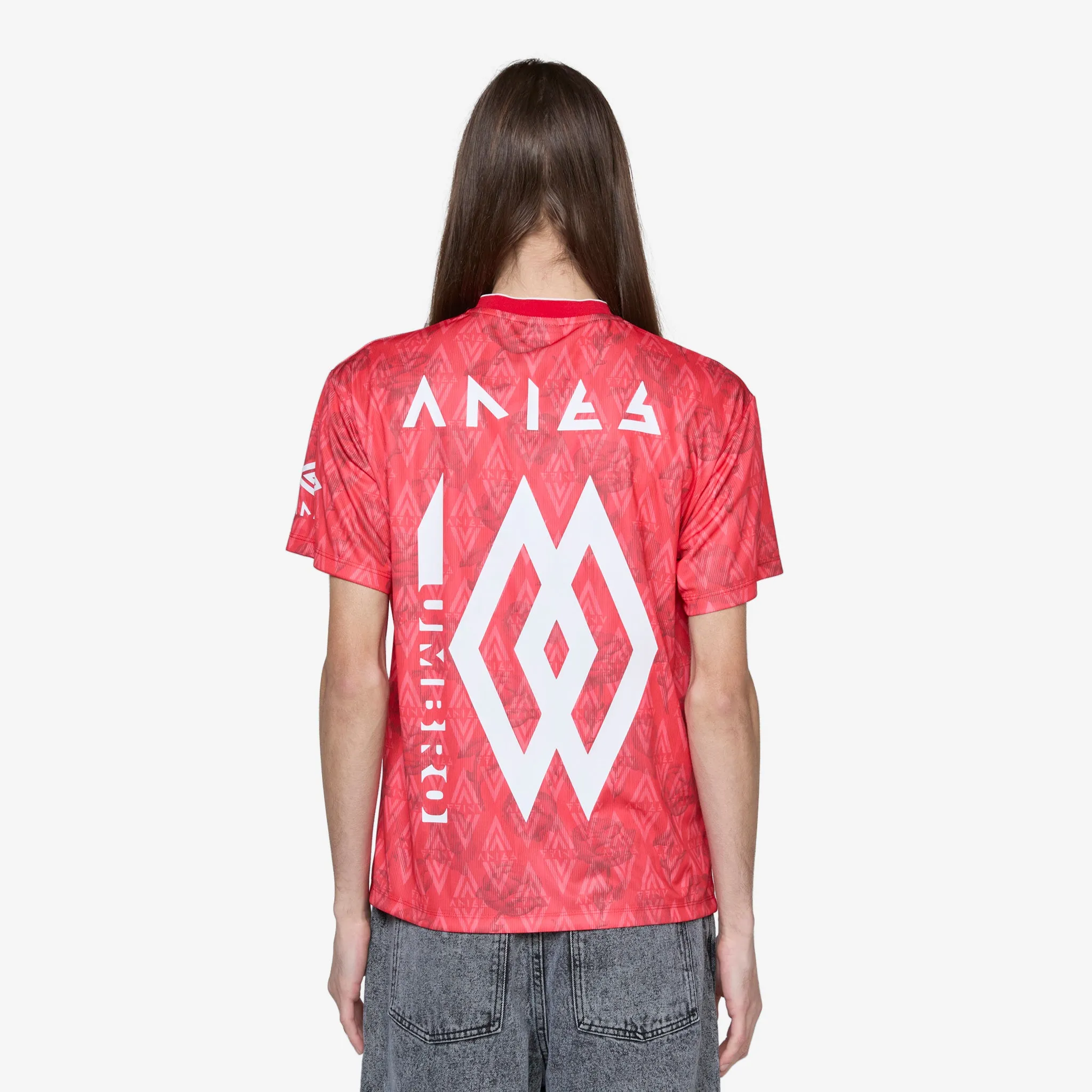 Aries x Roses Short Sleeve Football Jersey Red