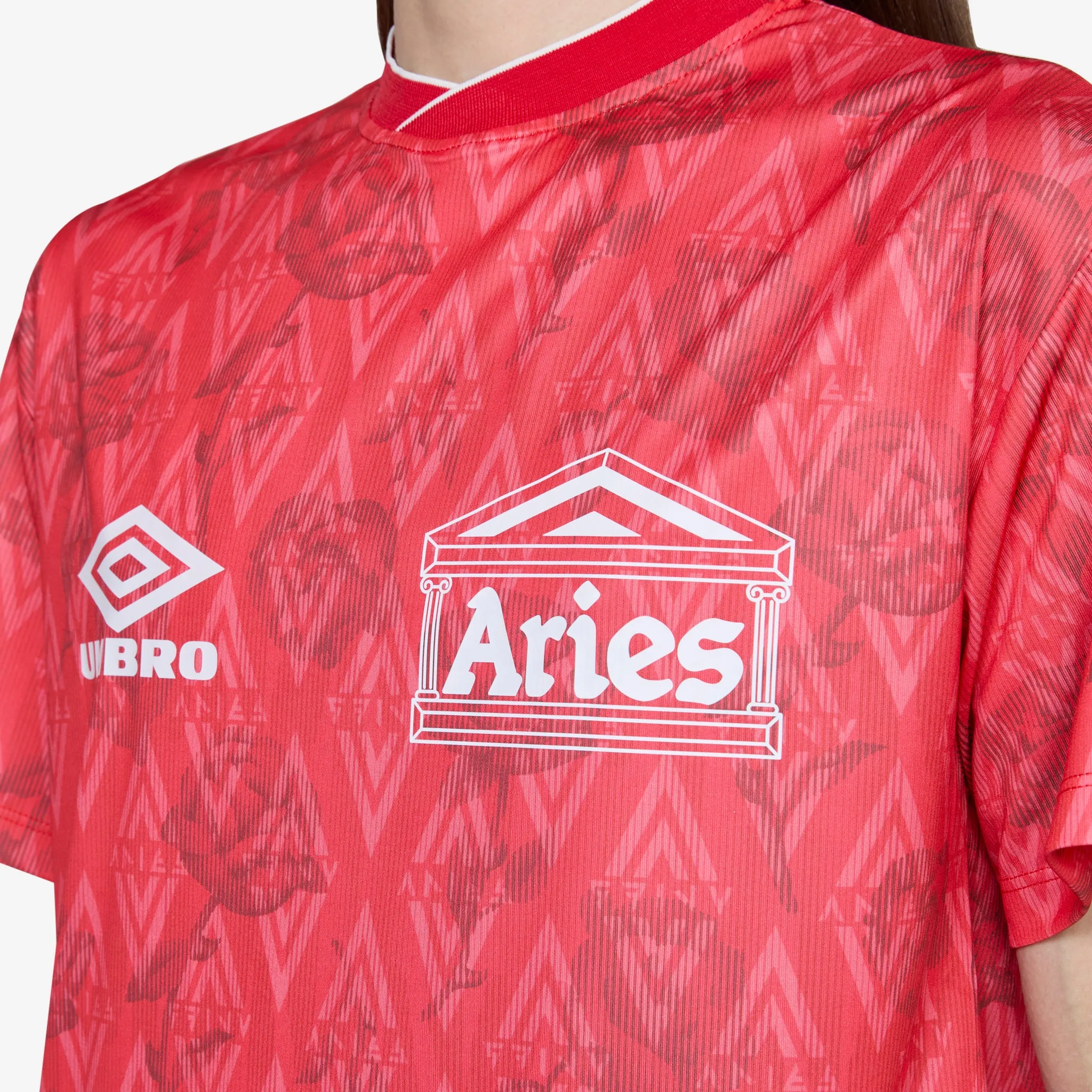 Aries x Roses Short Sleeve Football Jersey Red