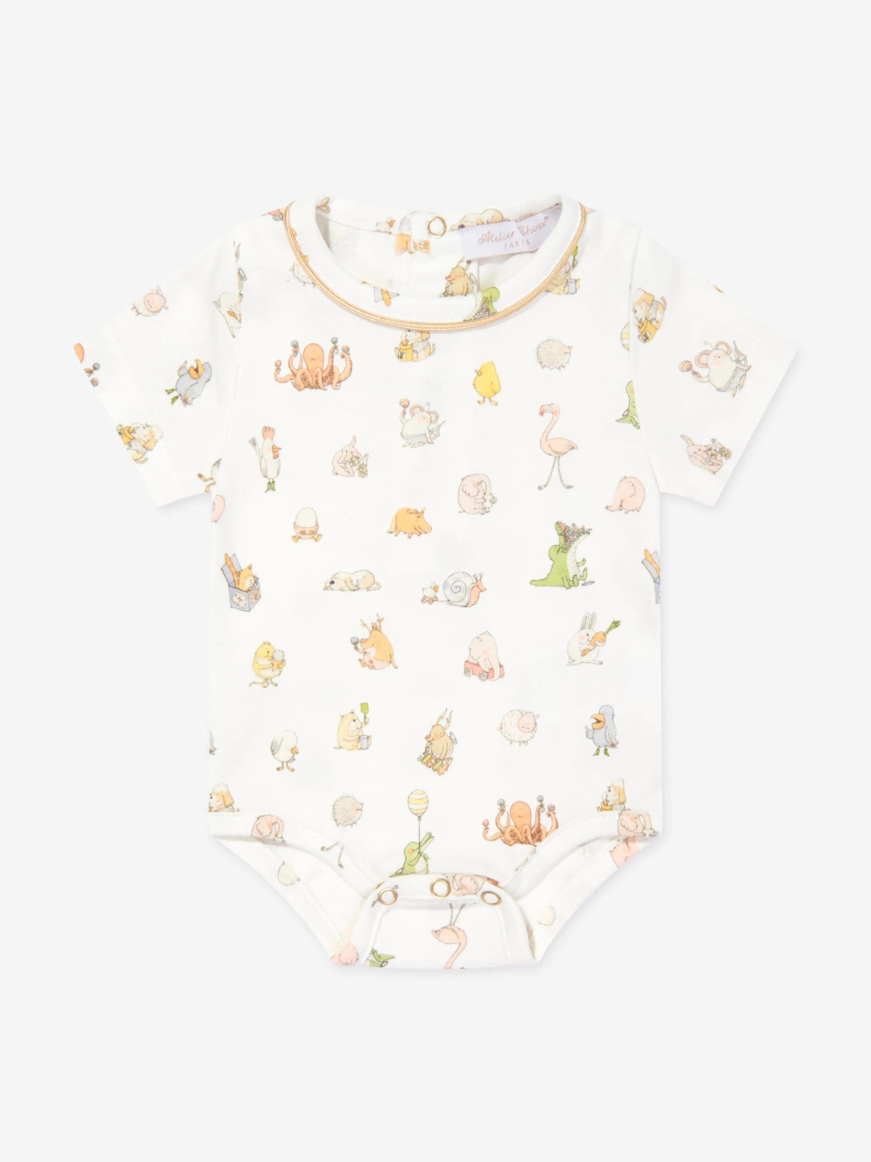 Atelier Choux Baby Classic Bodysuit in White