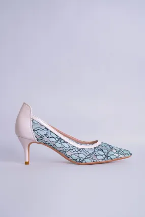 Aurora Green Lace Heels