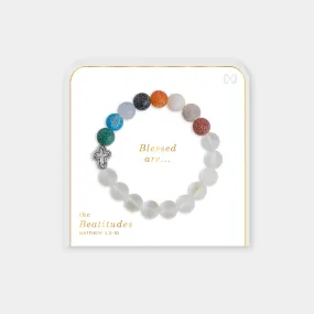 Beatitudes Frosted Glass Stretch Bracelet - Multi/Clear