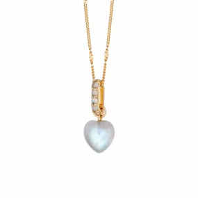 Beloved Moonstone Heart Drop Pendant 18ct Gold Plate