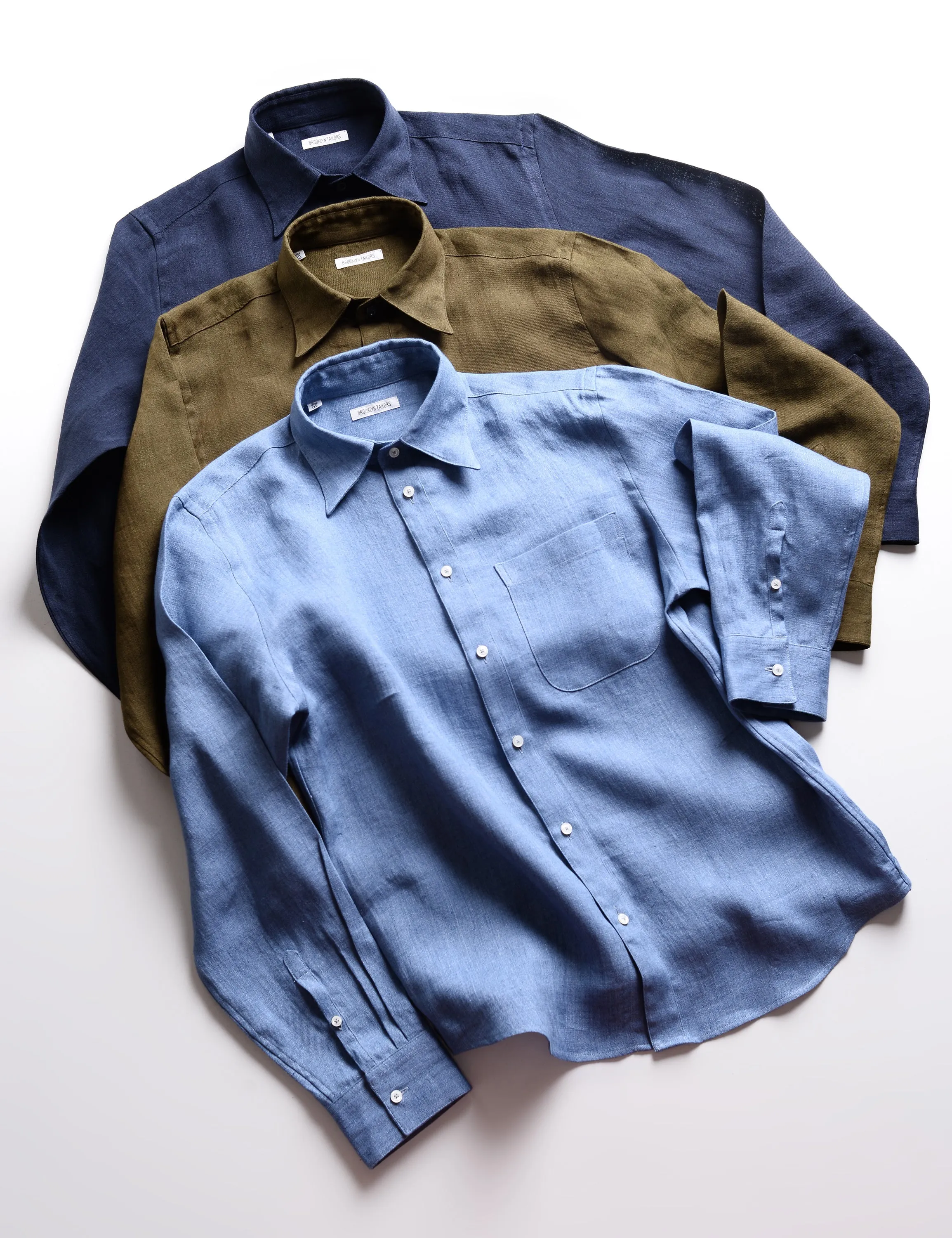 BKT14 Relaxed Casual Shirt in Linen Twill - Salerno Blue