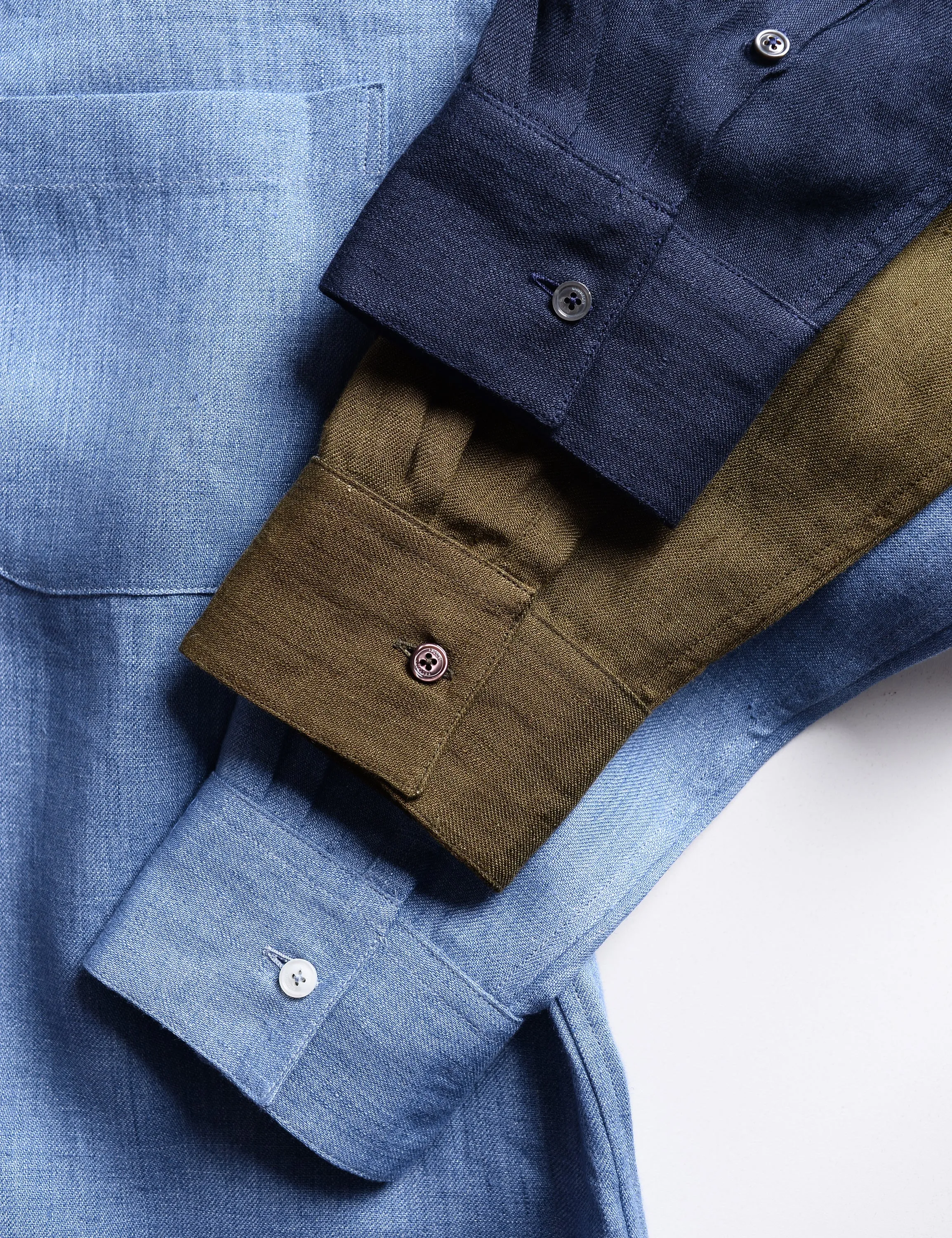 BKT14 Relaxed Casual Shirt in Linen Twill - Salerno Blue