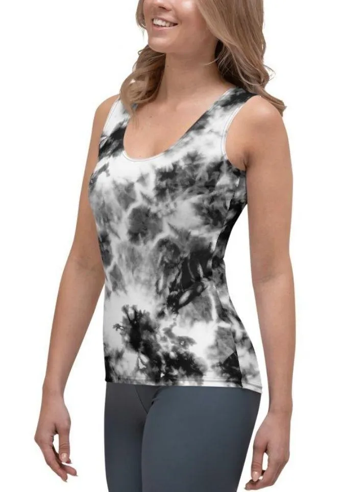 Black & White Tie Dye Tank Top