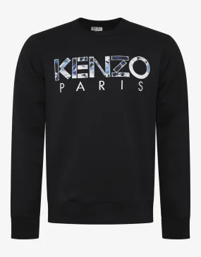 Black Logo Embroidery Sweatshirt