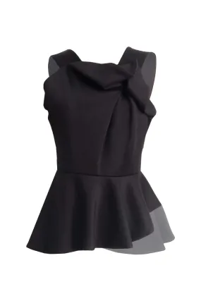 Black Ruffled Peplum Tank Top