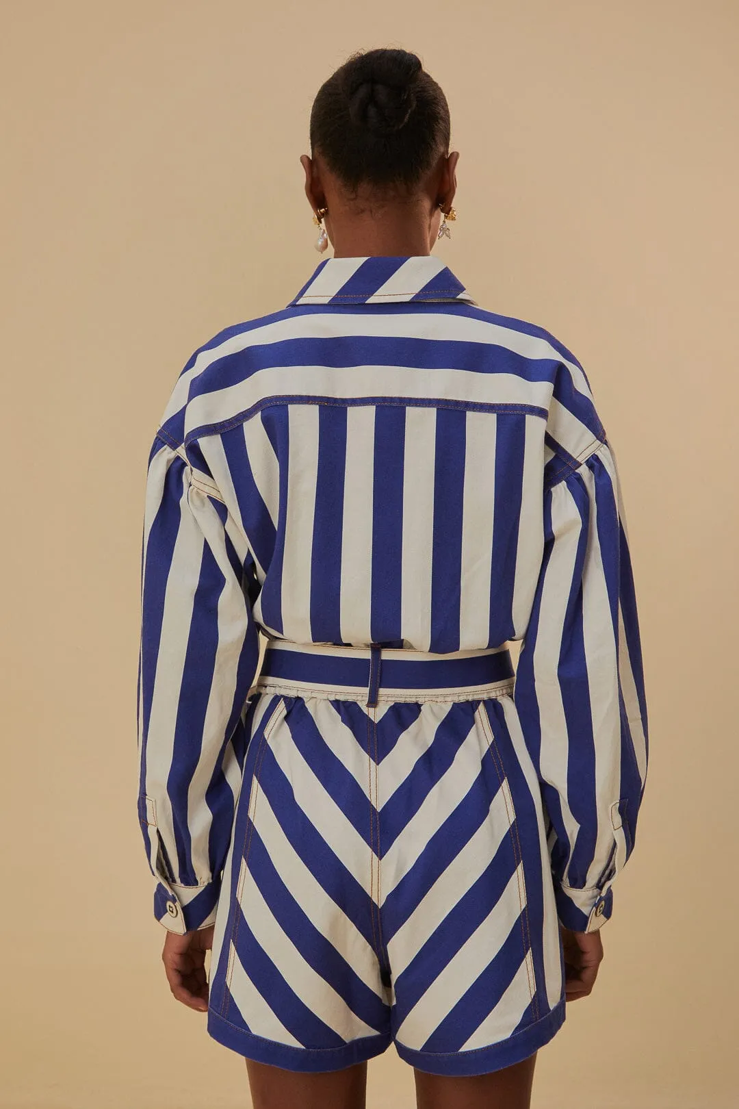 Blue And White Stripes Romper