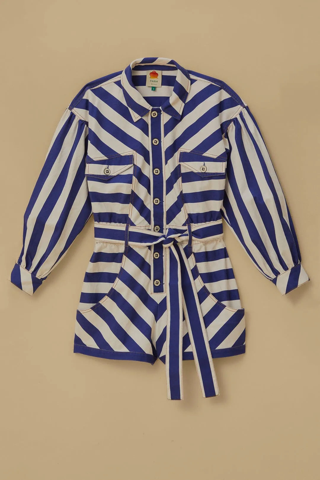 Blue And White Stripes Romper