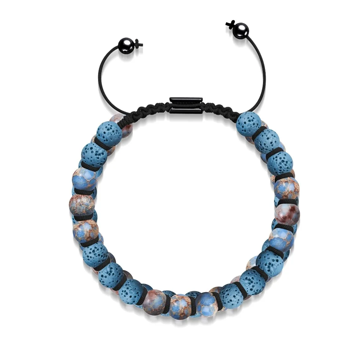 Blue Oceanic Jasper | Gunmetal | Lava Rock Diffuser Bracelet