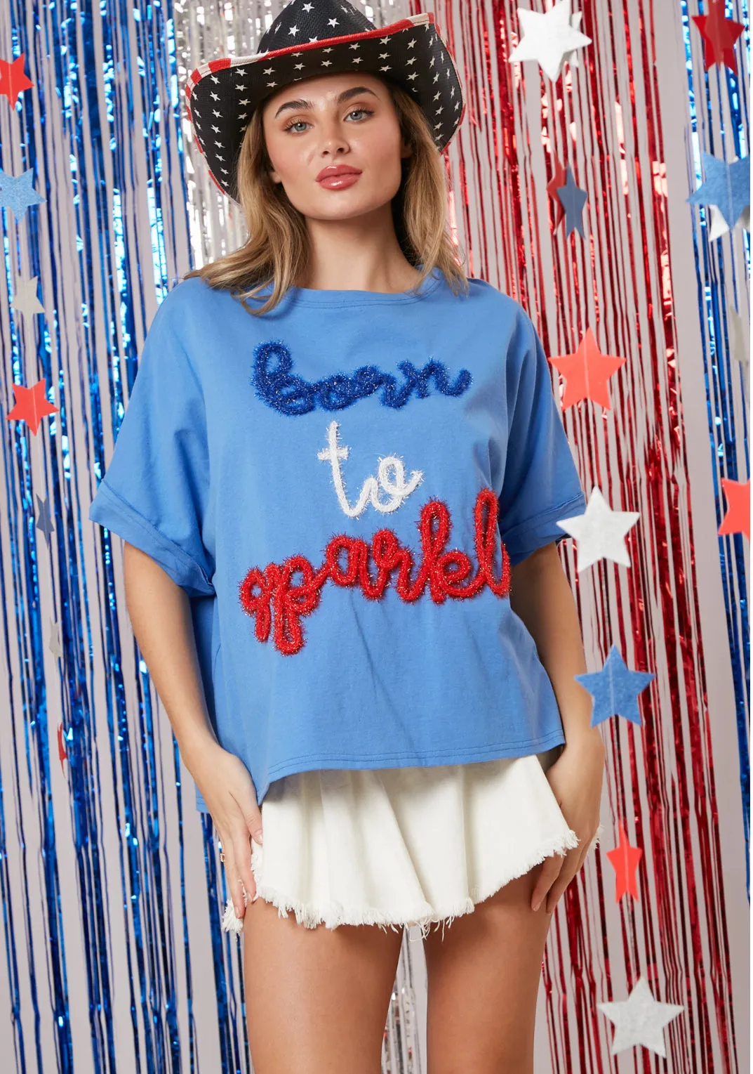 Born to Sparkle Lurex Top