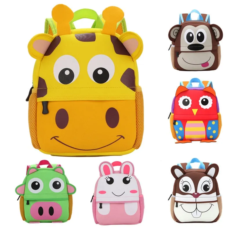 Brand Design Kids 3D Animal Kindergarten Cartoon Backpack