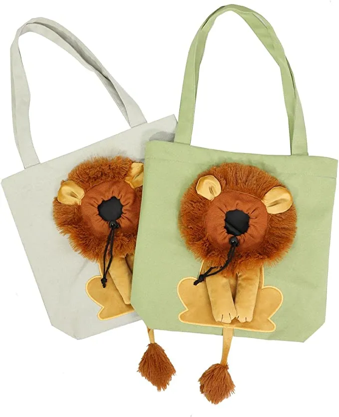 Cartoon Shape Lion Canvas Pet Shoulder Bag