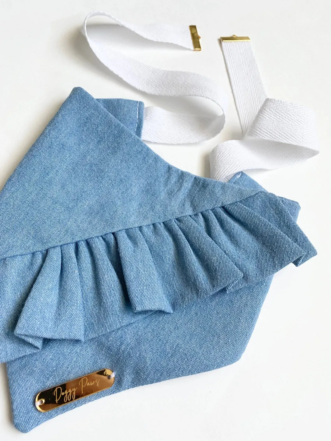 Chambray Ruffle Bandana for Dogs (Made in the USA)