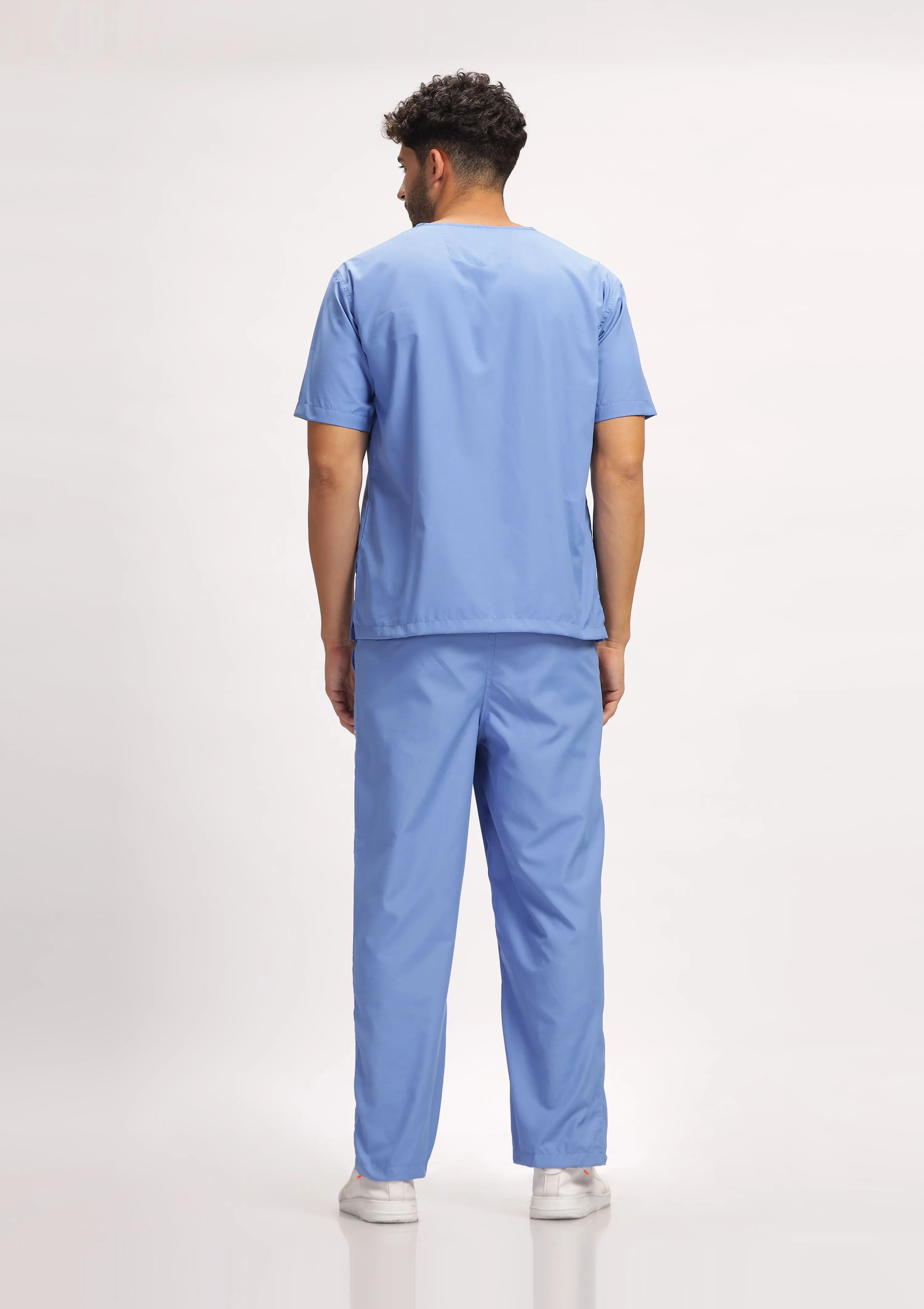 Classic Men's V-Neck (Ceil Blue) Scrub- Bundle Set