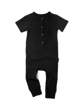 Classic Snap Romper - Black