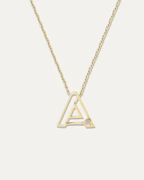 Covet Single Initial 10-14kt   Diamond Necklace