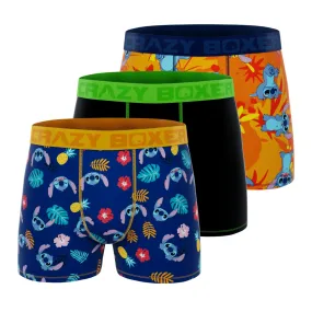 CRAZYBOXER Disney Tropical Stitch Men's Boxer Briefs (3 Pack)