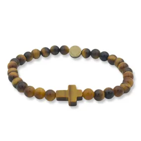 Cross Gemstone Stretch Bracelet