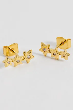 CZ Star Crawler Stud Earrings