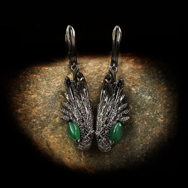 Dark Angel Wing Brass Gothic Jewelry Set