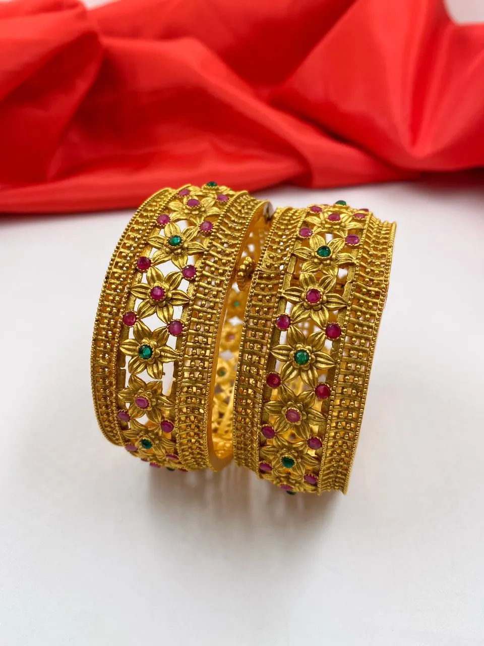 Designer Antique Brass Bangles For Ladies By Gehna Shop