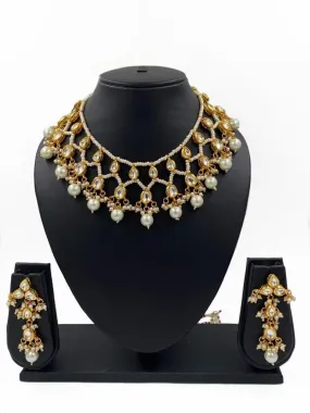 Designer Delicate Kundan And Pearl Necklace Set For Ladies By Gehna Shop