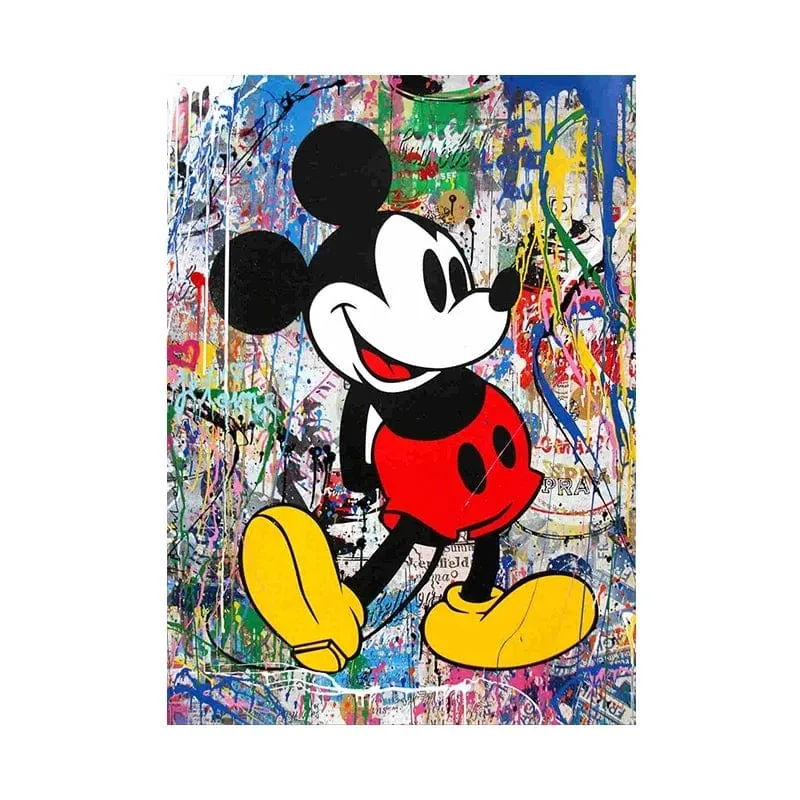 Disney Inspired Graffiti Cartoon Artwork Mickey Mouse Canvas Wall Art Prints