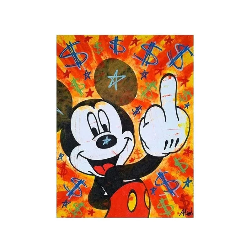 Disney Inspired Graffiti Cartoon Artwork Mickey Mouse Canvas Wall Art Prints