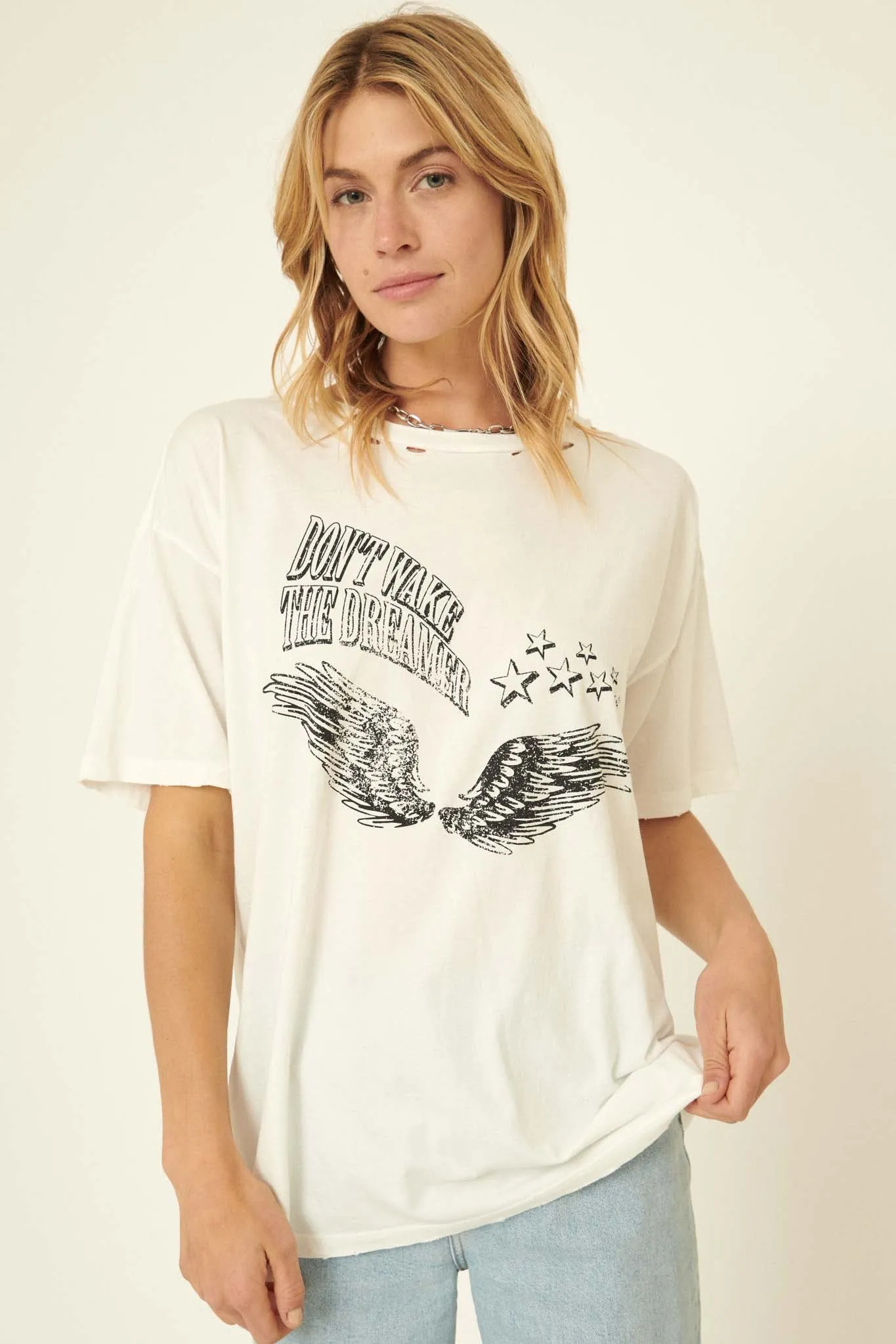 Don't Wake the Dreamer Distressed Graphic Tee