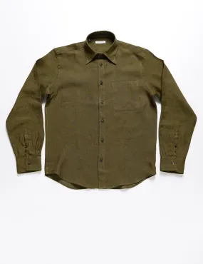 FINAL SALE: BKT14 Relaxed Casual Shirt in Linen Twill - Moss