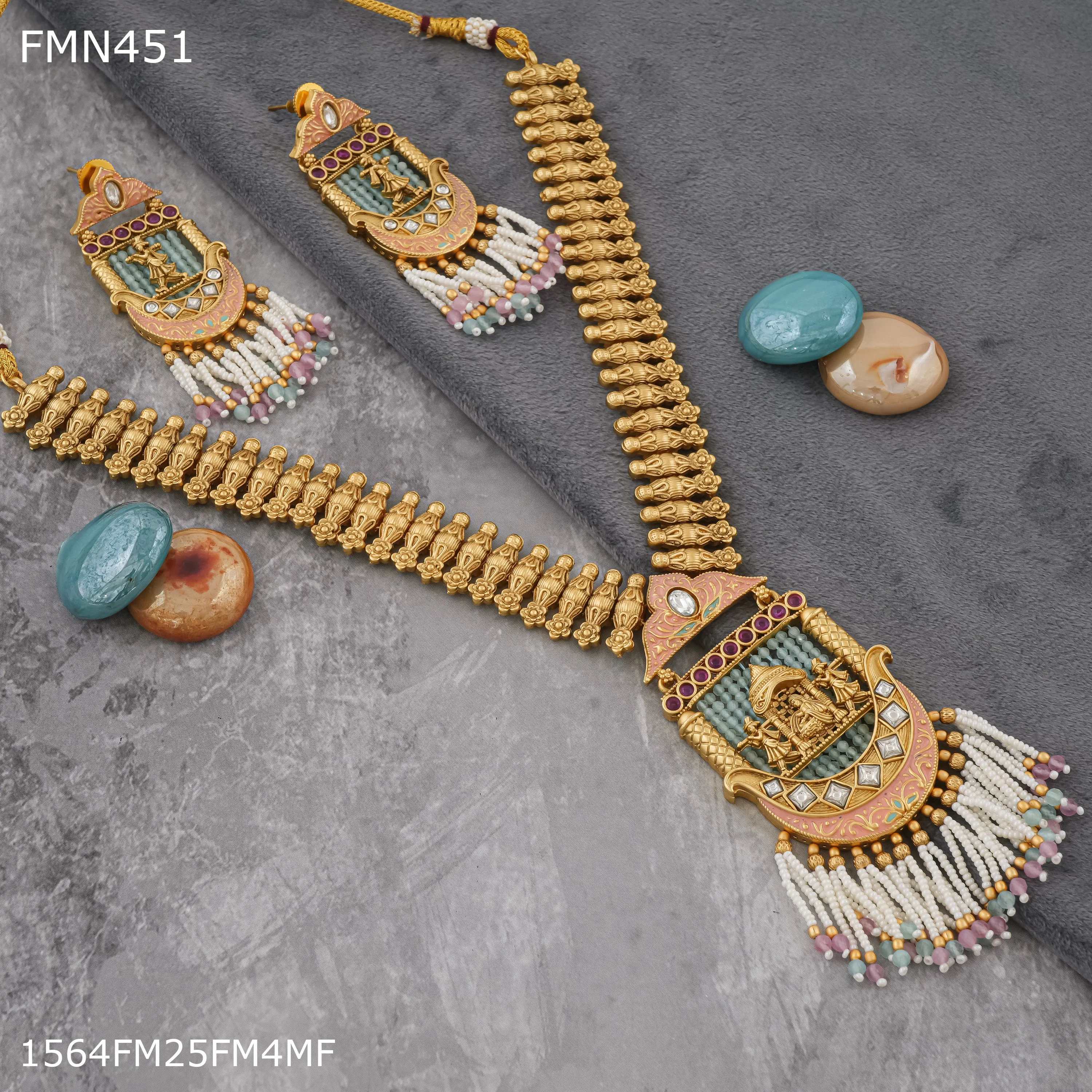 Freemen Handmade antique doli necklace with earring for women - FWC451