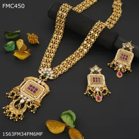 Freemen Handmade antique mor long Set with earring for women - FWC450