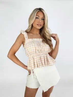 Gingham Ruffle Tank