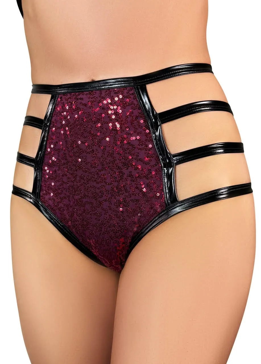 Glitter Riot High Waisted Strappy Pants- Wine * PoleActive EXCLUSIVE*