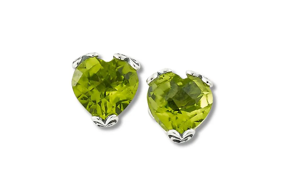 Glow Heart Earrings- Peridot