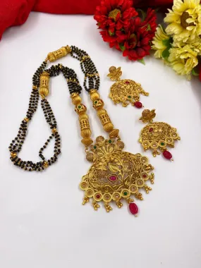 Gold Plated Designer Long Golden Mangalsutra For Women By Gehna Shop